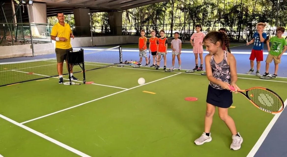 Girl playing touchtennis